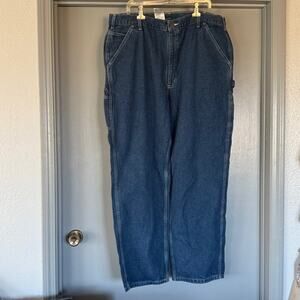 Carhartt Blue Denim Men's Carpenter Jeans Straight Leg sz 42 x 32 Style B13 DST